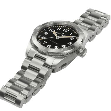 Hamilton Khaki Field Expedition automatic watch black dial steel bracelet 37 mm