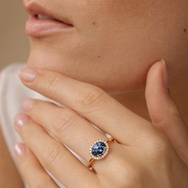 Bague Lepage Eleanor en or rose, spinelle et diamants