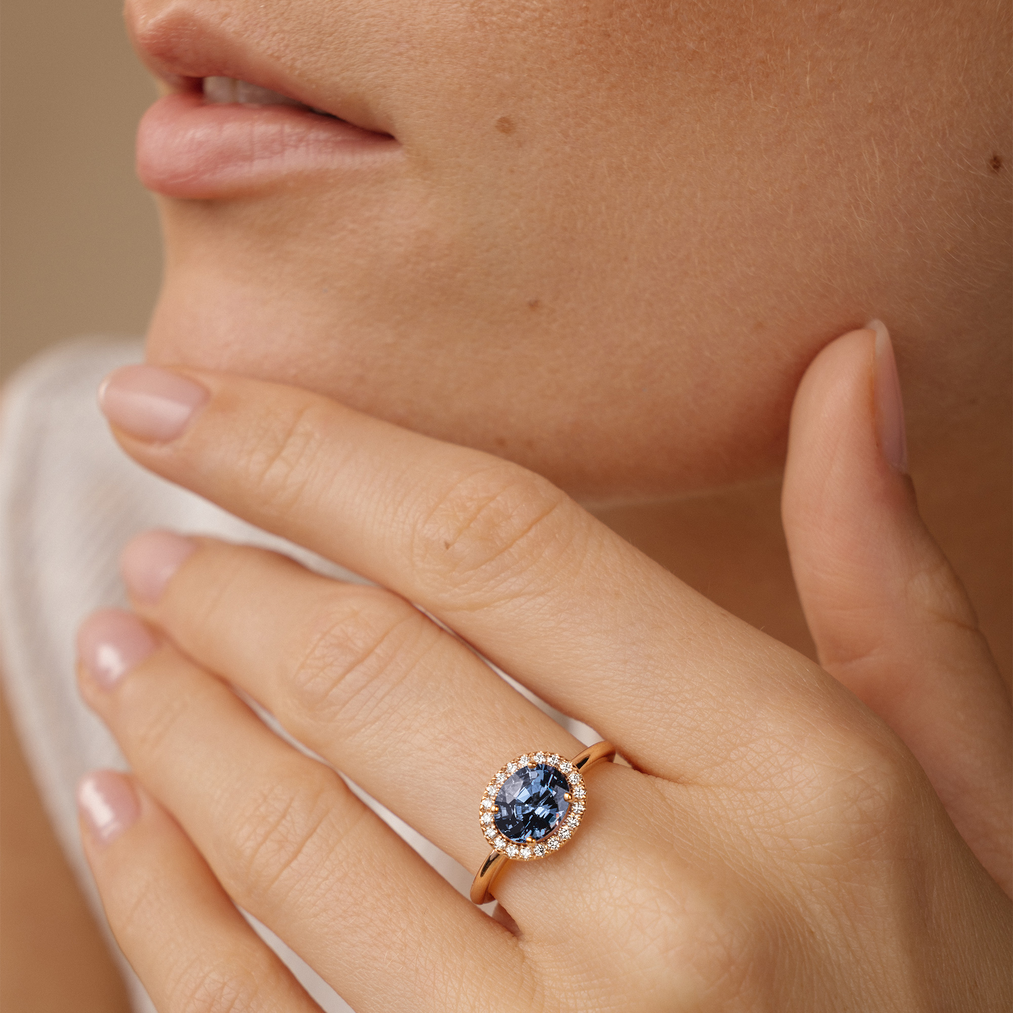 Bague Lepage Eleanor en or rose, spinelle et diamants