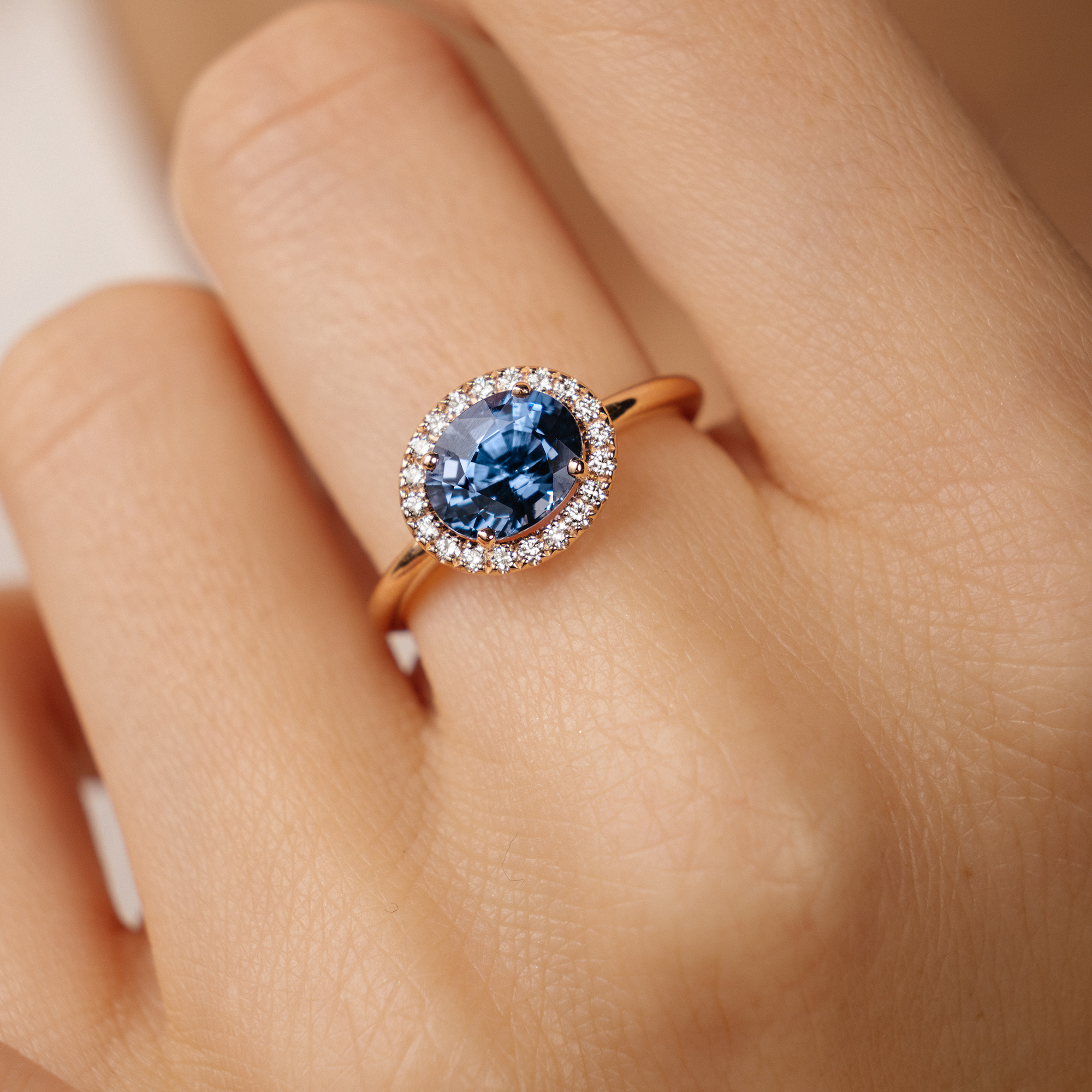 Bague Lepage Eleanor en or rose, spinelle et diamants