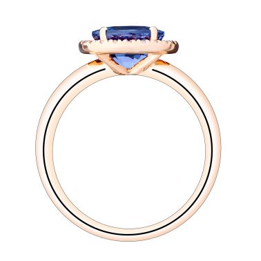 Bague Lepage Eleanor en or rose, spinelle et diamants