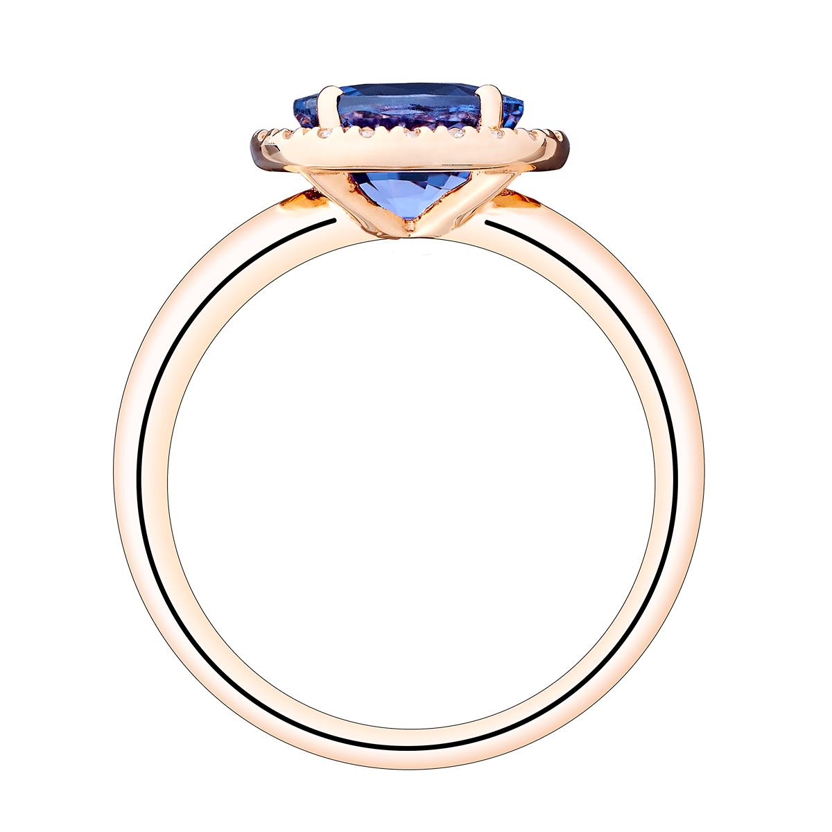 Bague Lepage Eleanor en or rose, spinelle et diamants