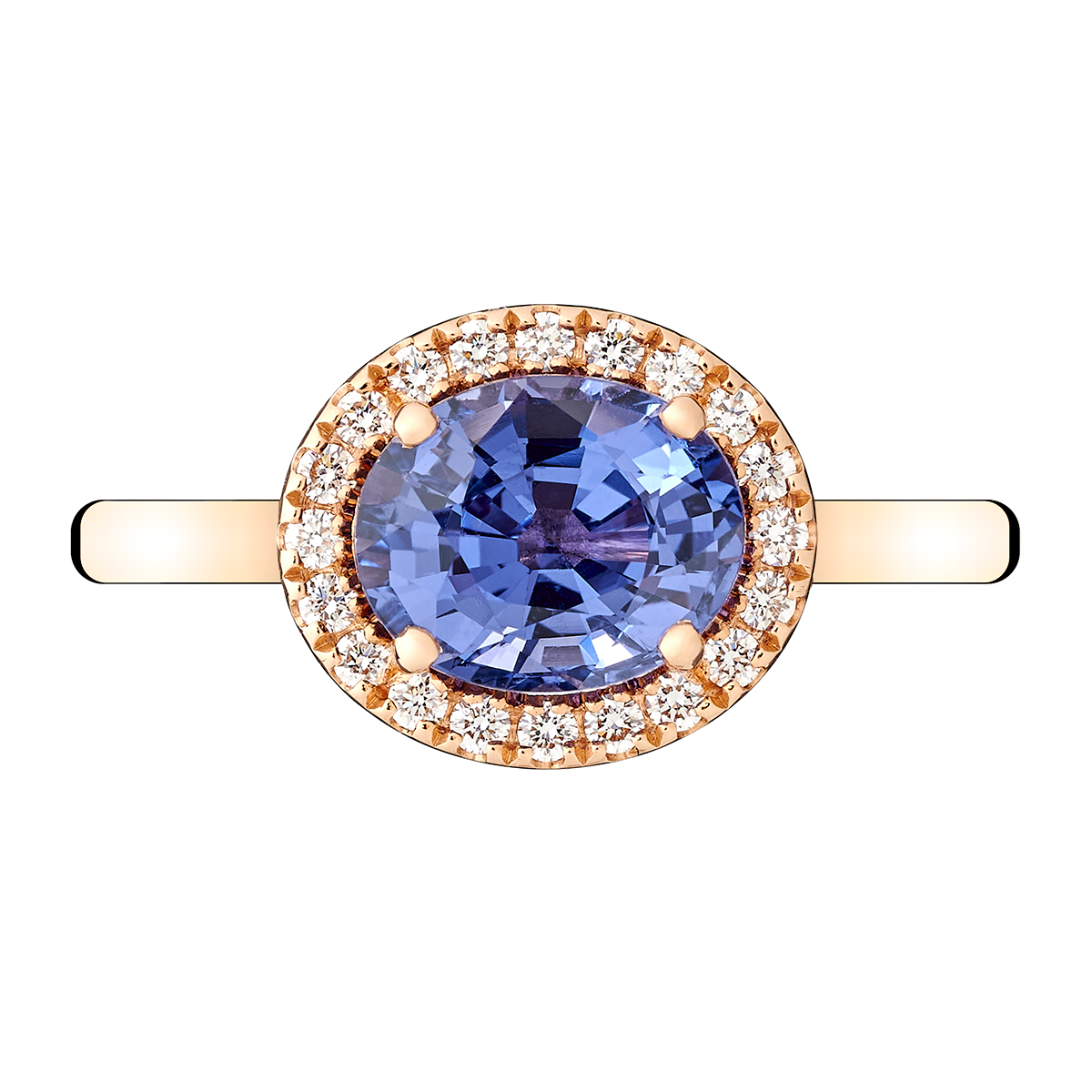 Bague Lepage Eleanor en or rose, spinelle et diamants