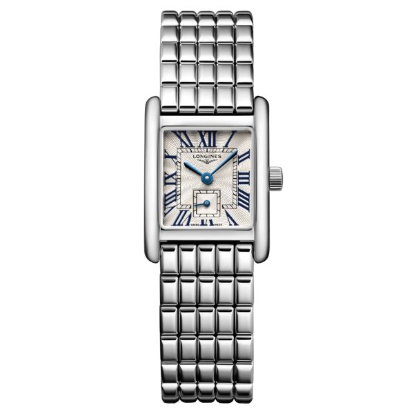 Montre Longines Mini DolceVita quartz cadran argent flinqué bracelet acier 21,5 x 29 mm L5.200.4.71.6