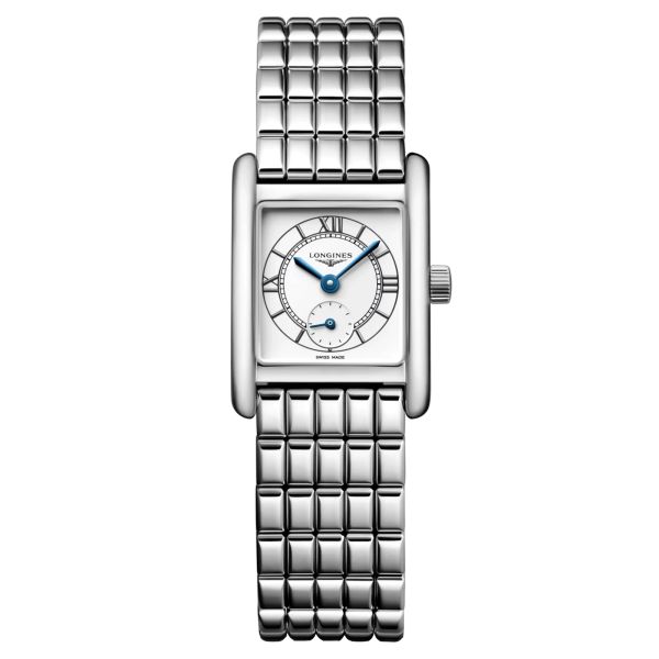 Montre Longines Mini DolceVita quartz cadran argent bracelet acier 21,5 x 29 mm L5.200.4.75.6