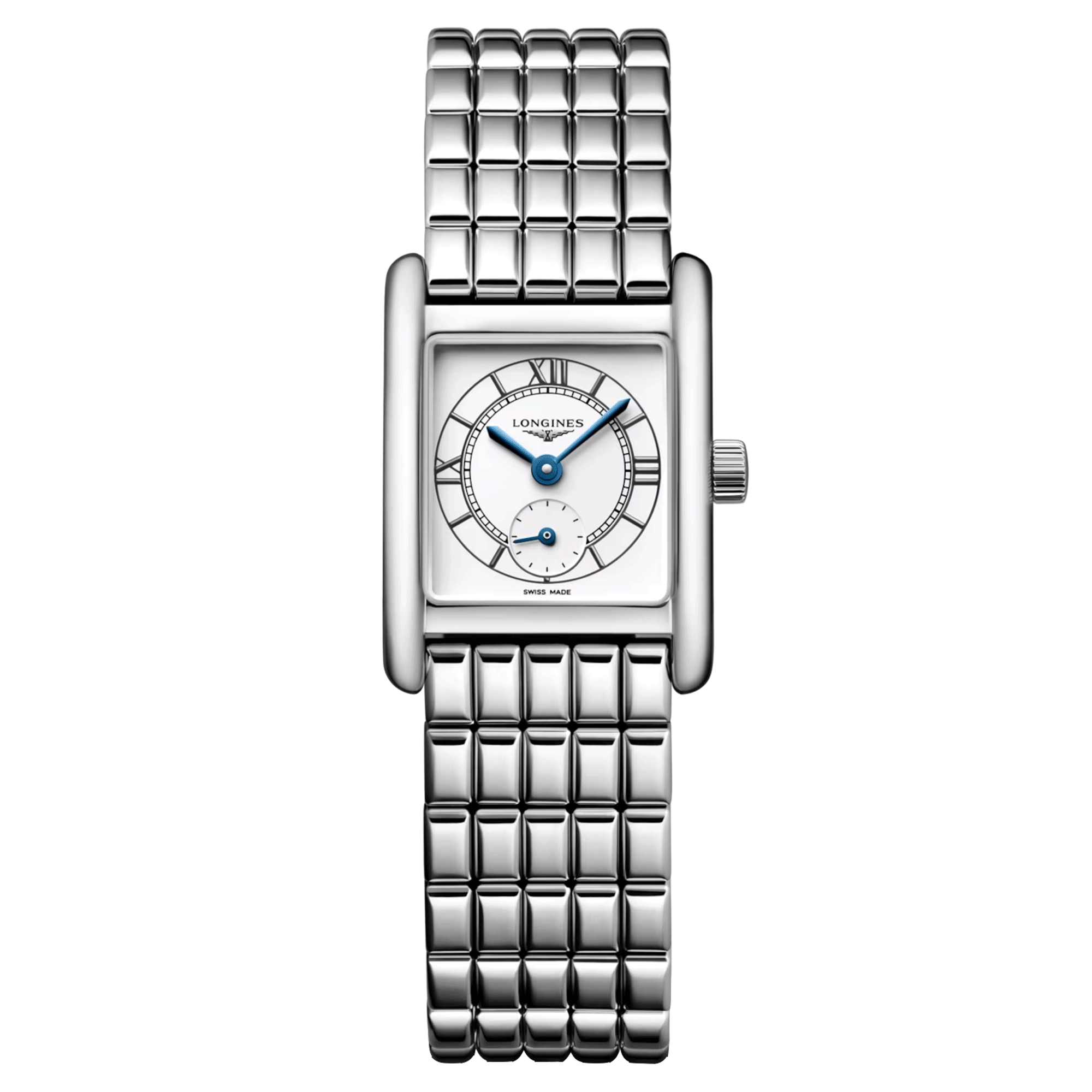 Longines Mini DolceVita quartz watch silver dial stainless steel bracelet 21,5 x 29 mm L5.200.4.75.6