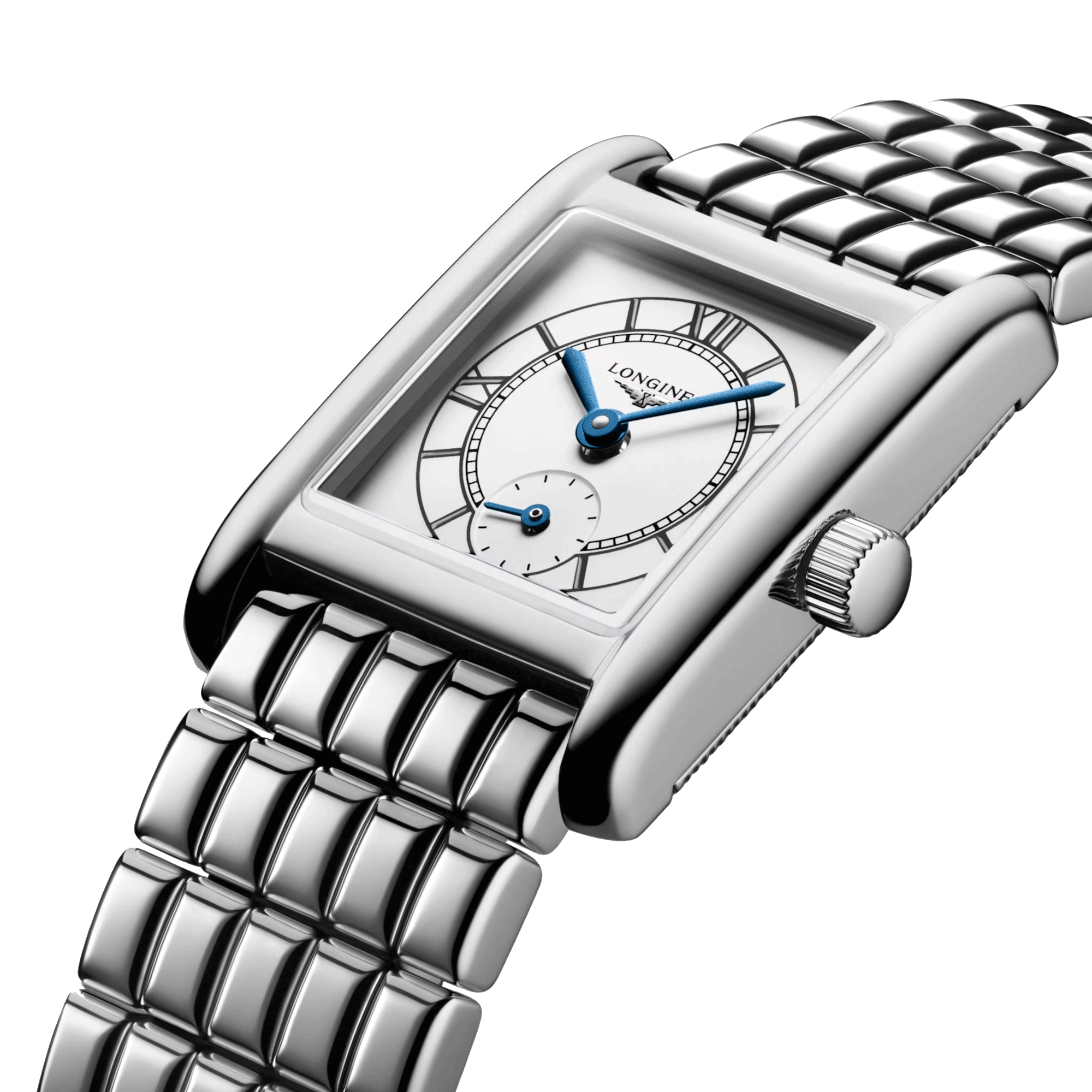 Longines Mini DolceVita quartz watch silver dial stainless steel bracelet 21,5 x 29 mm L5.200.4.75.6