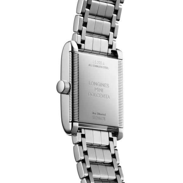 Montre Longines Mini DolceVita quartz cadran argent bracelet acier 21,5 x 29 mm L5.200.4.75.6