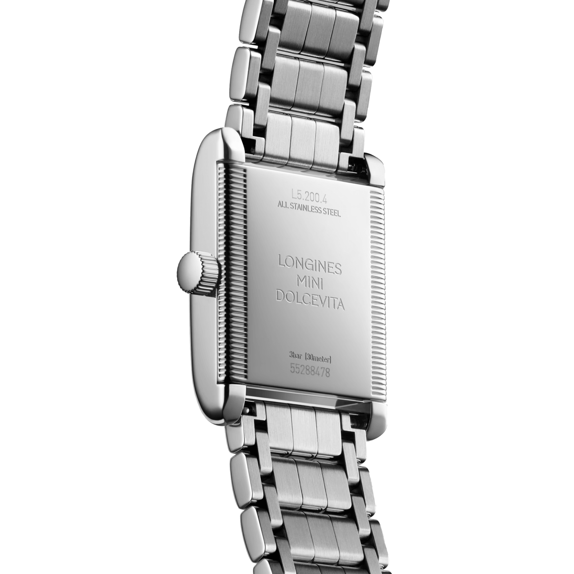 Montre Longines Mini DolceVita quartz cadran argent bracelet acier 21,5 x 29 mm L5.200.4.75.6
