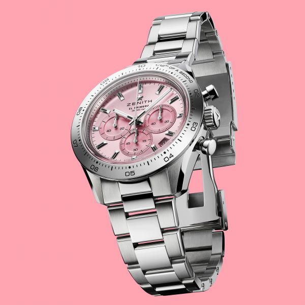 Montre Zenith Chronomaster Sport Pink automatique cadran rose bracelet acier 41 mm