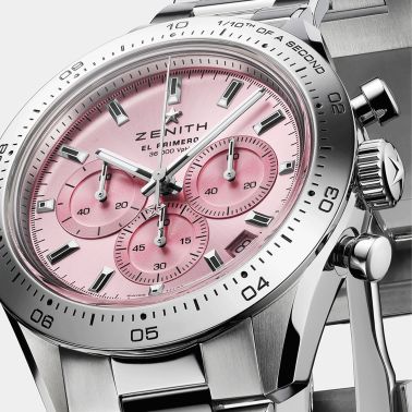 Montre Zenith Chronomaster Sport Pink automatique cadran rose bracelet acier 41 mm