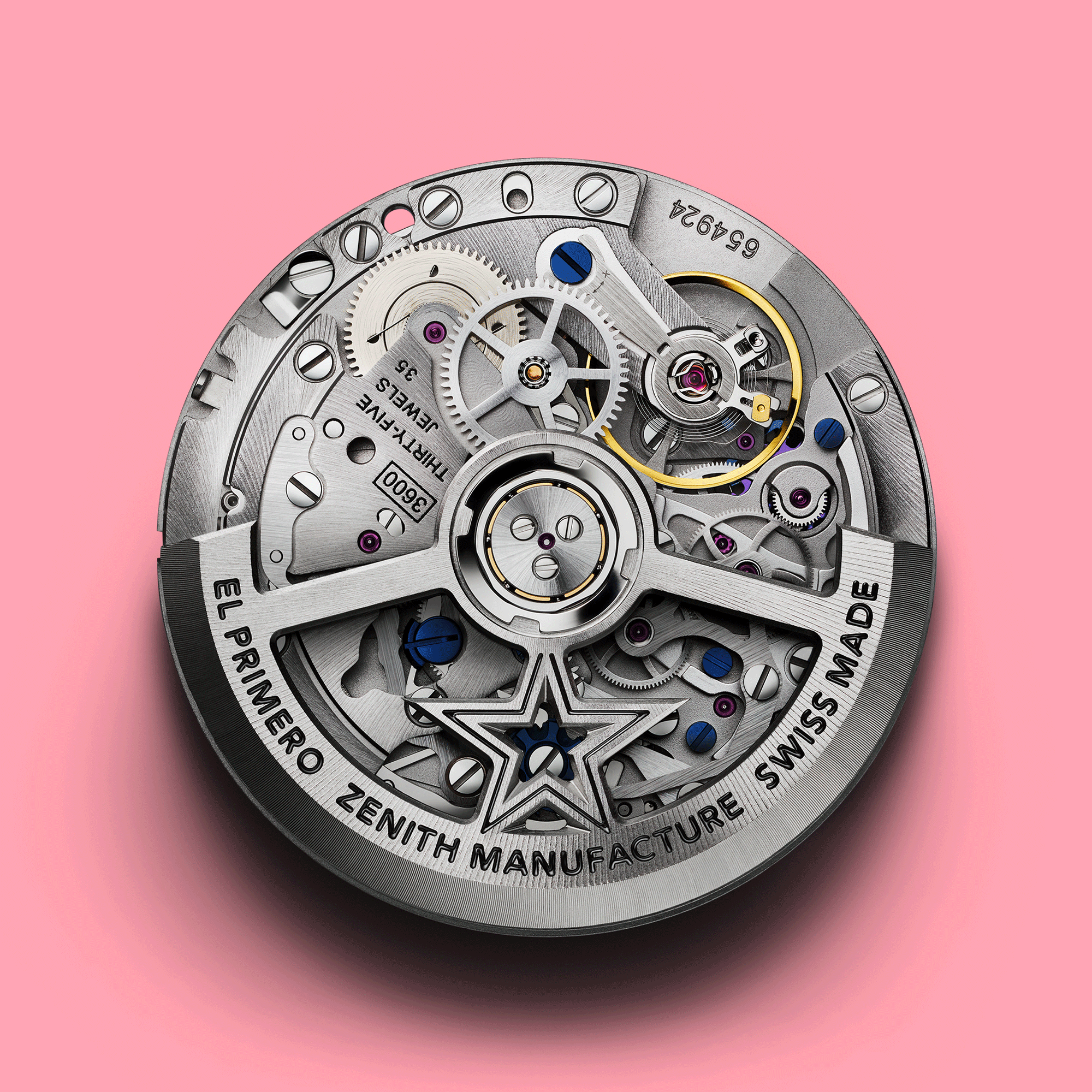 Montre Zenith Chronomaster Sport Pink automatique cadran rose bracelet acier 41 mm