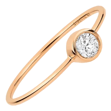 Bague Ginette NY Lonely Diamonds large en or rose