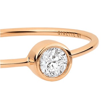 Bague Ginette NY Lonely Diamonds large en or rose