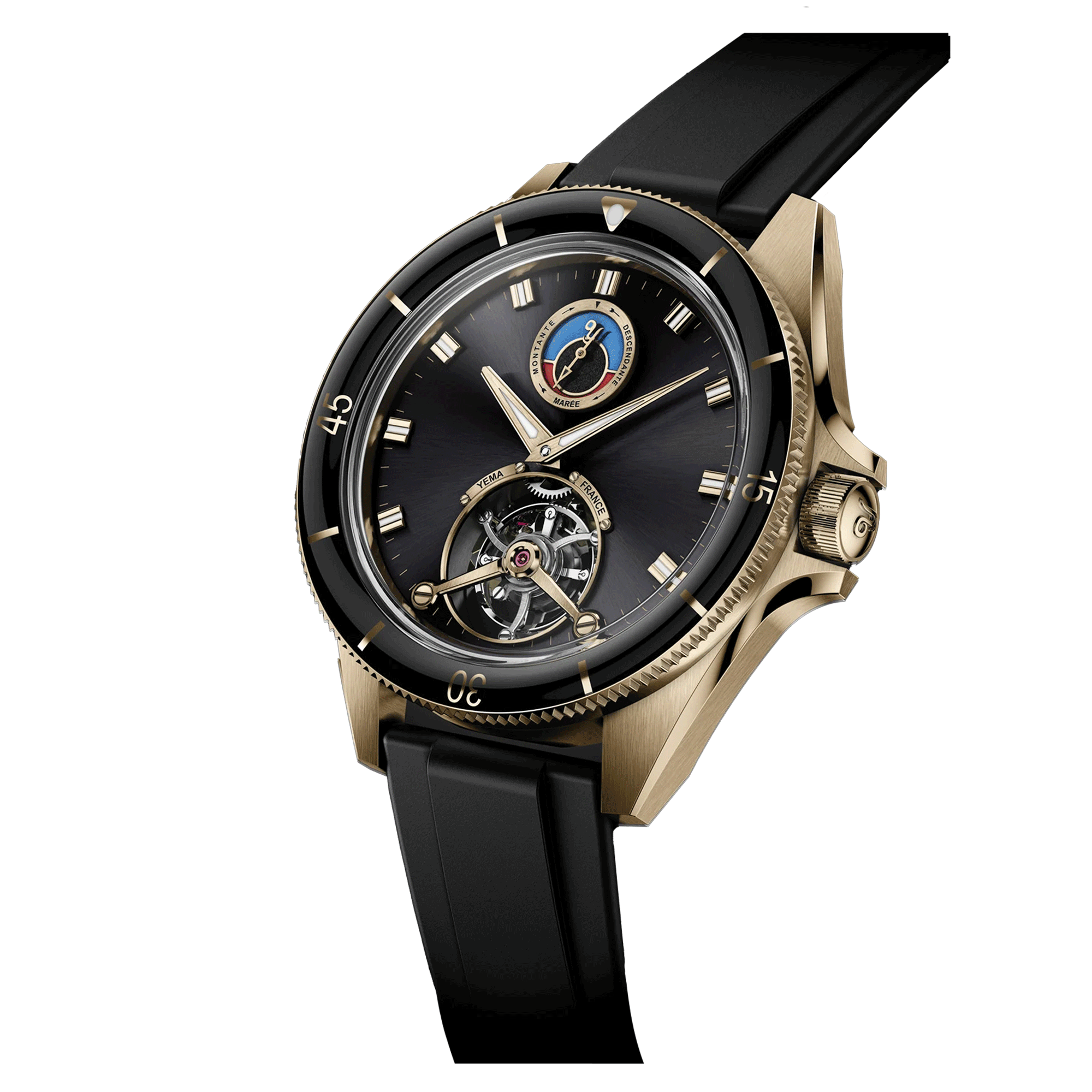 Montre Yema Yachtingraf Tourbillon Mareographe Bronze 75ème anniversaire 42,5 mm 37.33.66.ZN.U6