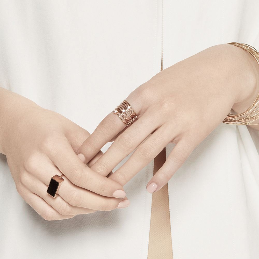 Bague Ginette NY Lonely Diamonds large en or rose