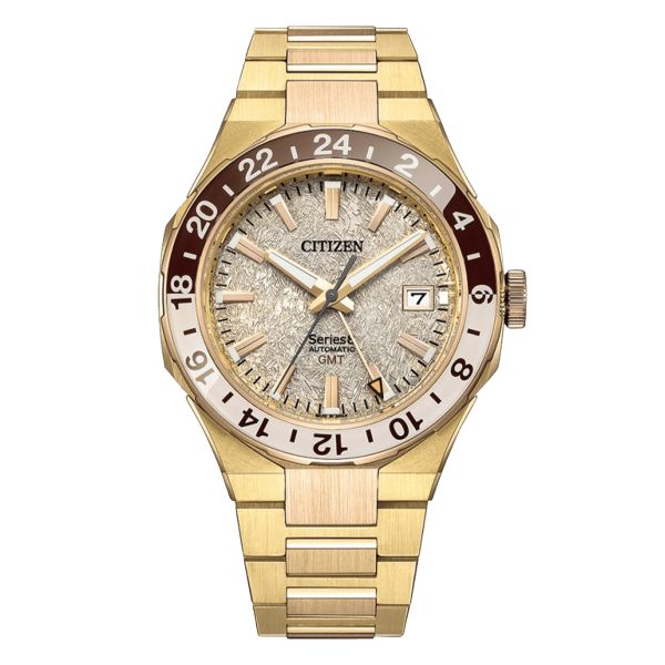 Montre Citizen Serie 8 880 GMT Edition Limitée automatique cadran doré bracelet acier doré 41 mm