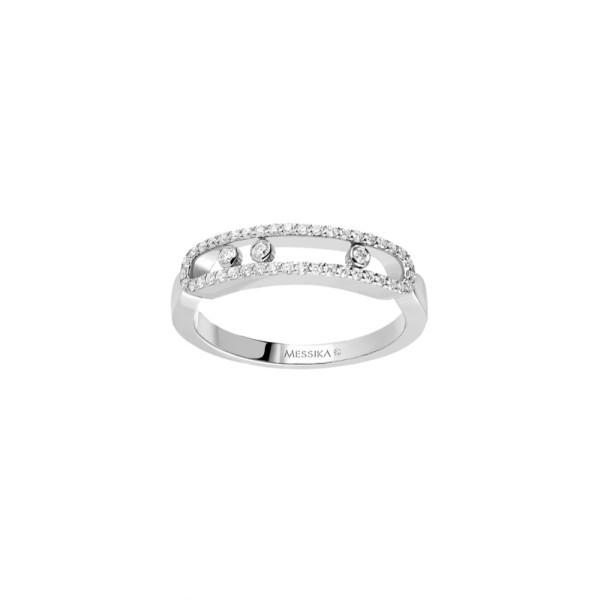 Bague Messika Baby Move Pavée en or blanc et diamants - Top