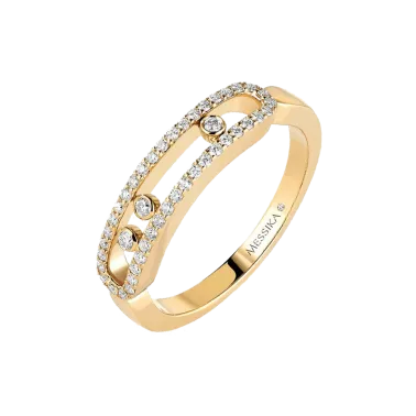 Bague Messika Baby Move Pavée en or jaune et diamants - Solda