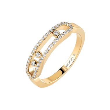 Bague Messika Baby Move Pavée en or jaune et diamants - Solda