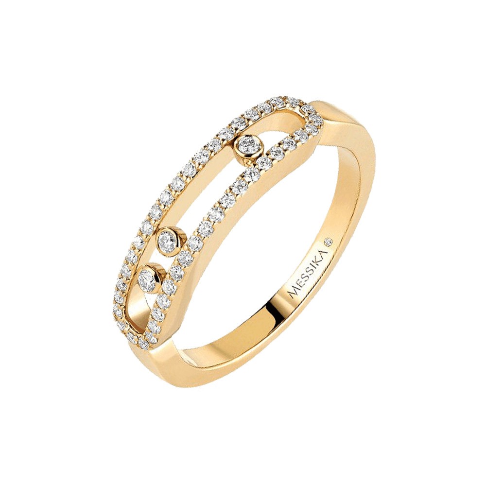 Bague Messika Baby Move Pavée en or jaune et diamants - Solda