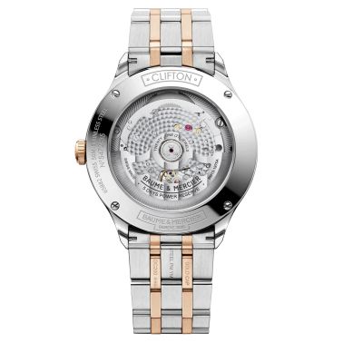 Montre Baume et Mercier Clifton Baumatic COSC cadran blanc bracelet bicolore 40 mm 10458