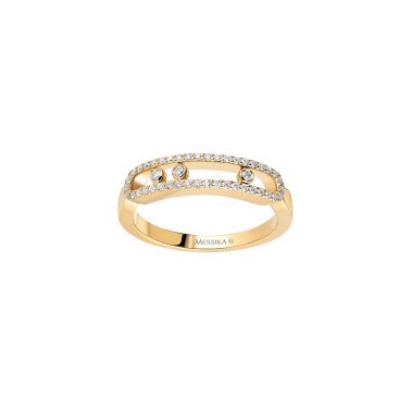 Bague Messika Baby Move Pavée en or jaune et diamants - Top