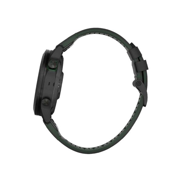 Garmin Marq Gen 2 Golfer Carbon Edition sapphire carbon and titanium watch black leather strap 46 mm