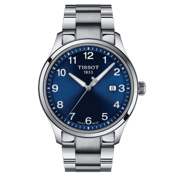 Montre Tissot T-Sport Gent XL quartz cadran bleu bracelet acier 42 mm T116.410.11.047.00