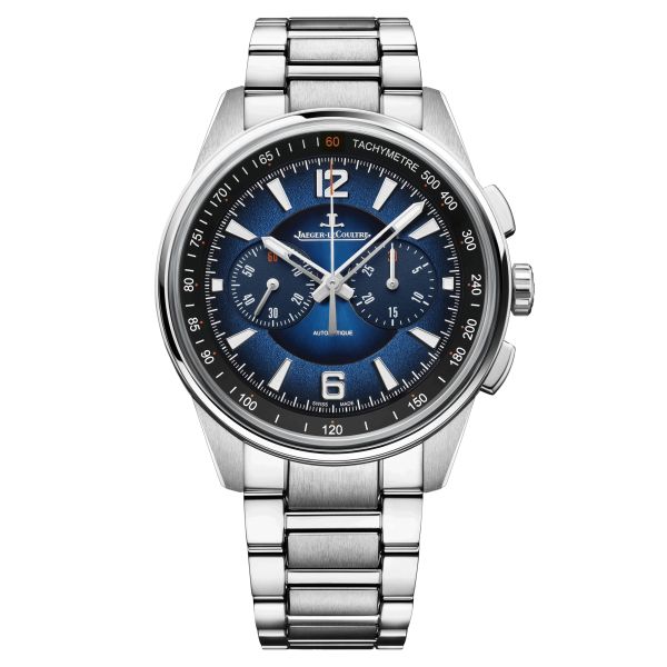 Montre Jaeger-LeCoultre Polaris Chronograph automatique cadran bleu bracelet acier 42 mm Q9028181