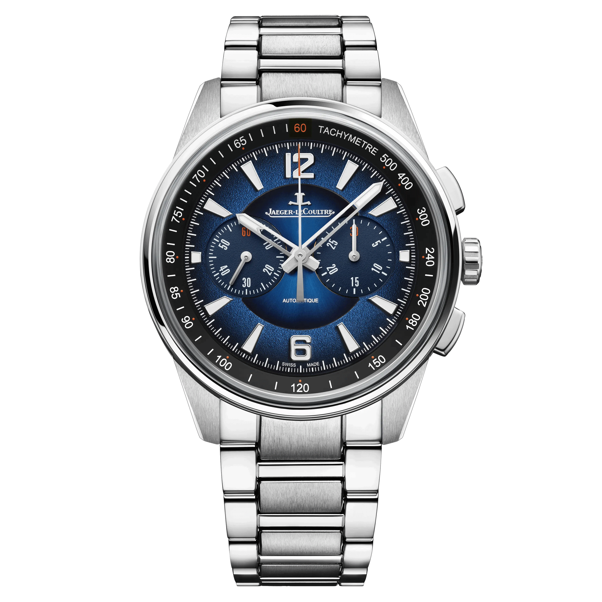 Jaeger-LeCoultre Polaris Chronograph automatic watch blue dial steel bracelet 42 mm Q9028181