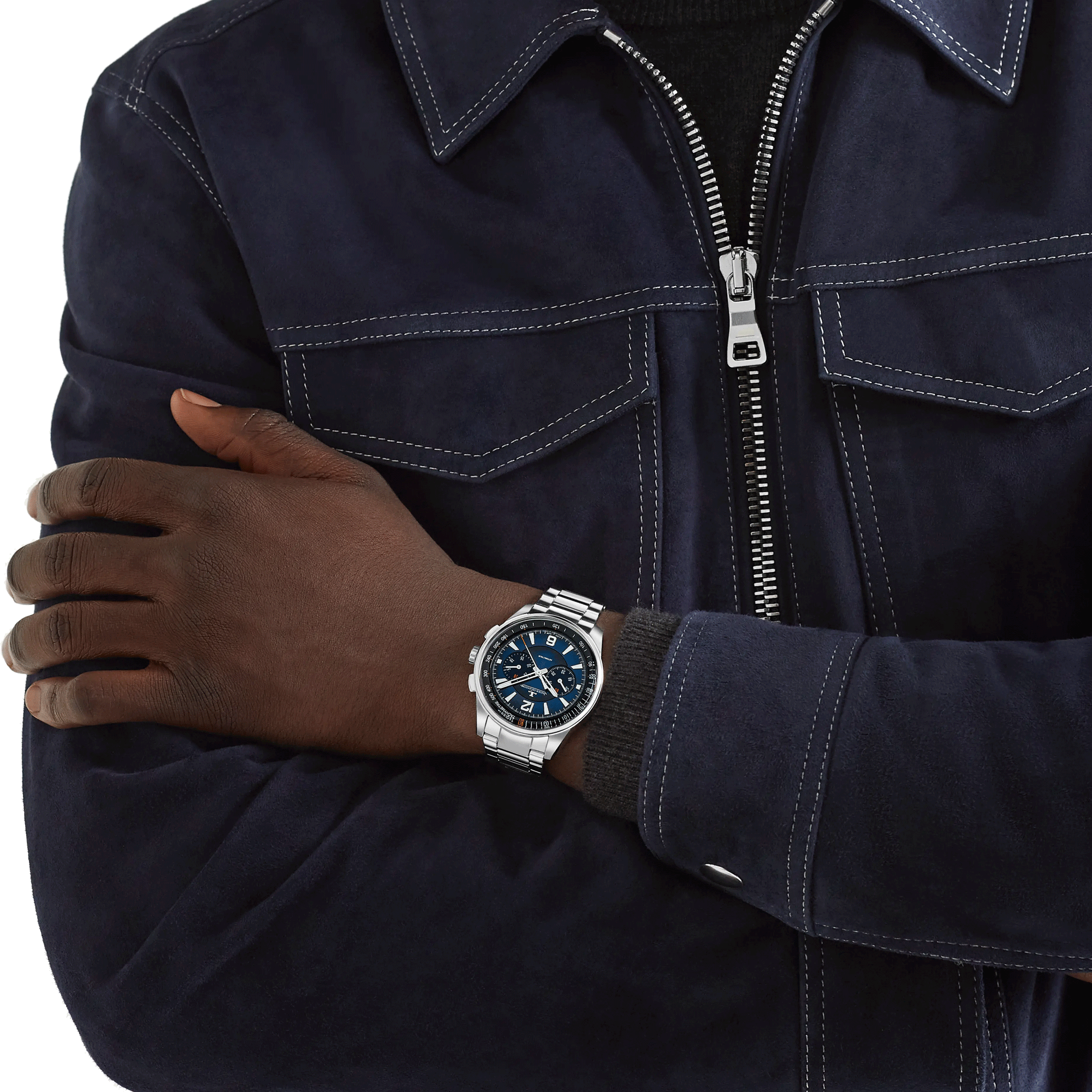 Jaeger-LeCoultre Polaris Chronograph automatic watch blue dial steel bracelet 42 mm Q9028181