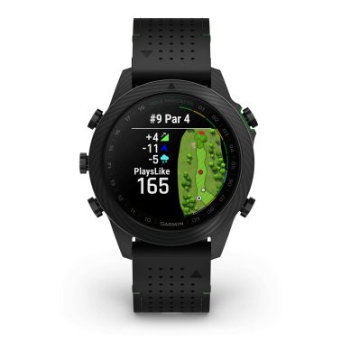 Garmin Marq Gen 2 Golfer Carbon Edition sapphire carbon and titanium watch black leather strap 46 mm
