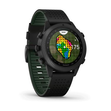 Garmin Marq Gen 2 Golfer Carbon Edition sapphire carbon and titanium watch black leather strap 46 mm