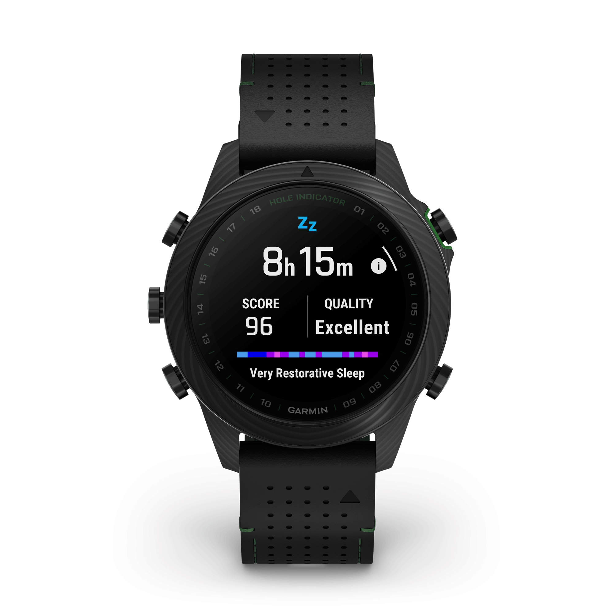 Garmin Marq Gen 2 Golfer Carbon Edition sapphire carbon and titanium watch black leather strap 46 mm