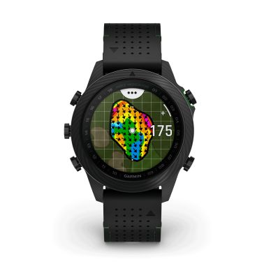 Garmin Marq Gen 2 Golfer Carbon Edition sapphire carbon and titanium watch black leather strap 46 mm