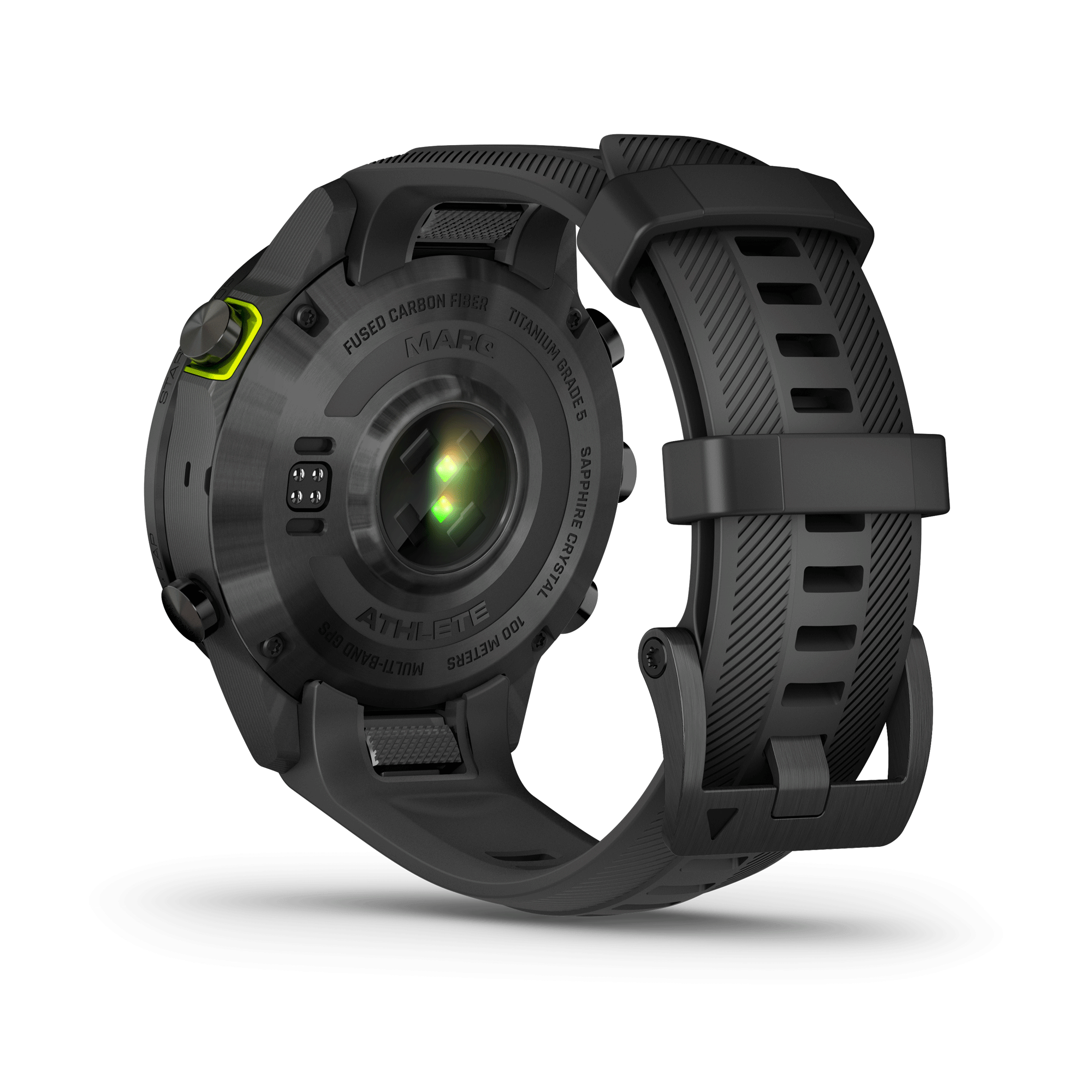 Garmin Marq Gen 2 Athlete Carbon Edition sapphire carbon and titanium watch with black rubber strap 46 mm