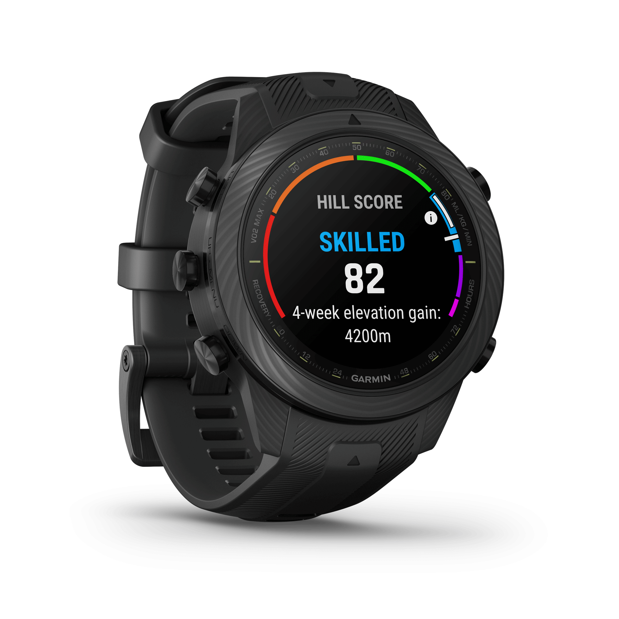 Garmin Marq Gen 2 Athlete Carbon Edition sapphire carbon and titanium watch with black rubber strap 46 mm