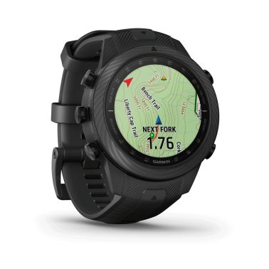 Garmin Marq Gen 2 Athlete Carbon Edition sapphire carbon and titanium watch with black rubber strap 46 mm
