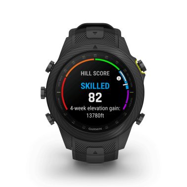 Garmin Marq Gen 2 Athlete Carbon Edition sapphire carbon and titanium watch with black rubber strap 46 mm