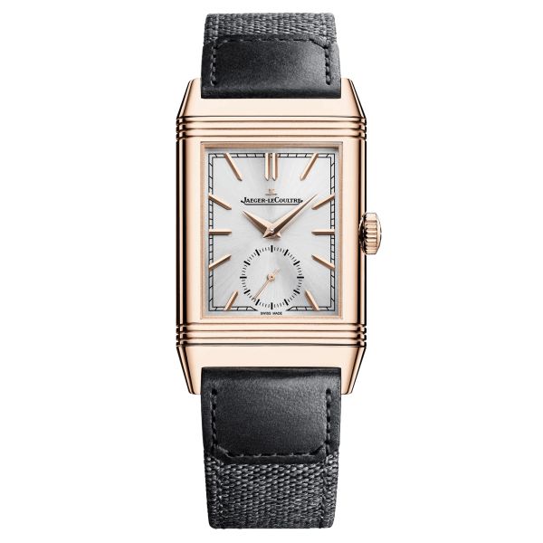 Montre Jaeger-LeCoultre Reverso Tribute Monoface Small Seconds Or Rose mécanique cadran gris bracelet cuir gris 27,4 mm Q7132521