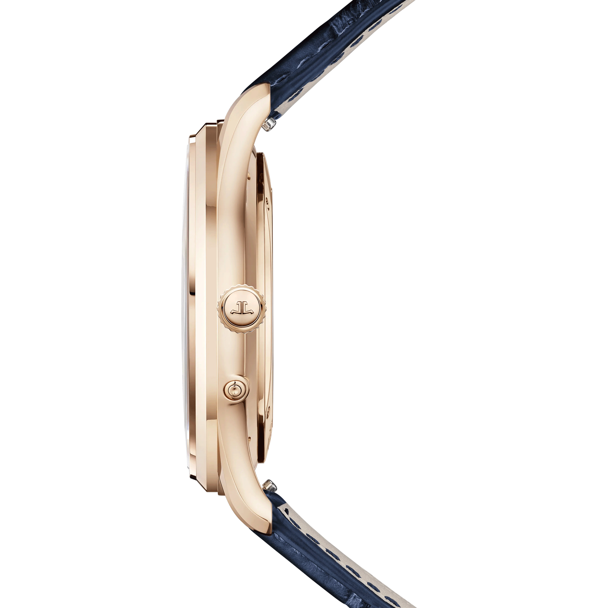 Montre Jaeger-LeCoultre Master Ultra Thin Moon Or Rose automatique cadran bleu bracelet cuir bleu 39 mm Q1362580