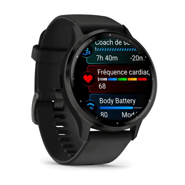 Montre Garmin Venu 3 Gray bracelet noir 010 02784 01 Lepage