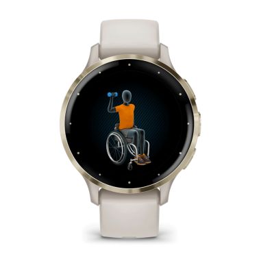 Montre connectée Garmin Venu 3S Soft Gold bracelet silicone ivoire 41 mm