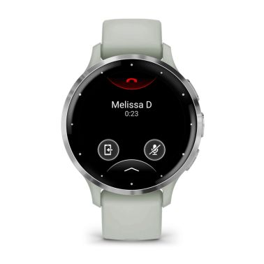 Garmin Venu 3S Silver sage green silicone strap 41 mm