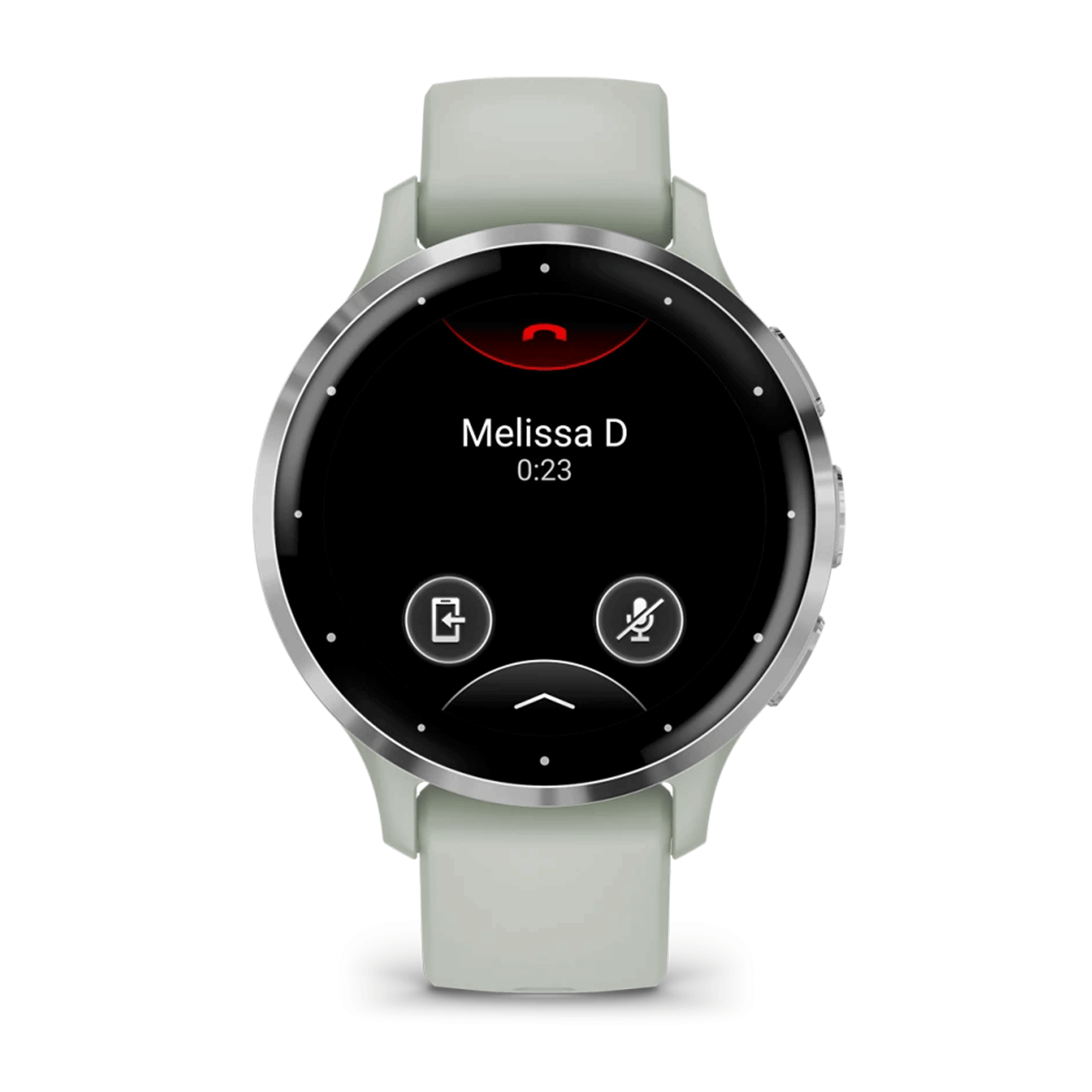 Garmin Venu 3S Silver sage green silicone strap 41 mm