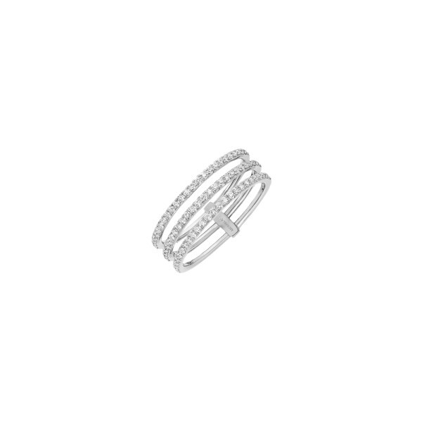 Bague Messika Gatsby 3 rangs en or blanc et diamants - Soldat_PL