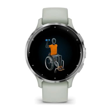 Garmin Venu 3S Silver sage green silicone strap 41 mm