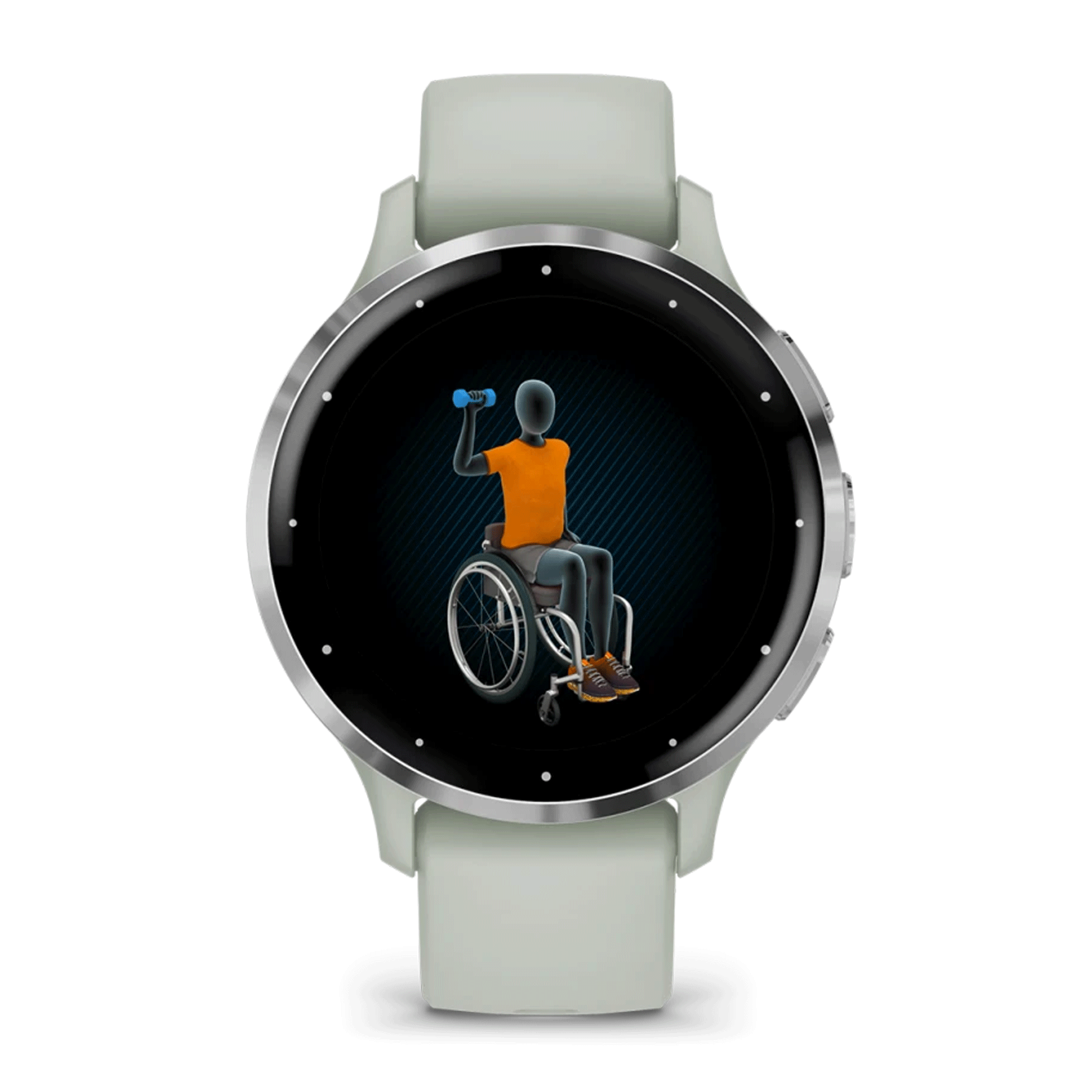 Garmin Venu 3S Silver sage green silicone strap 41 mm