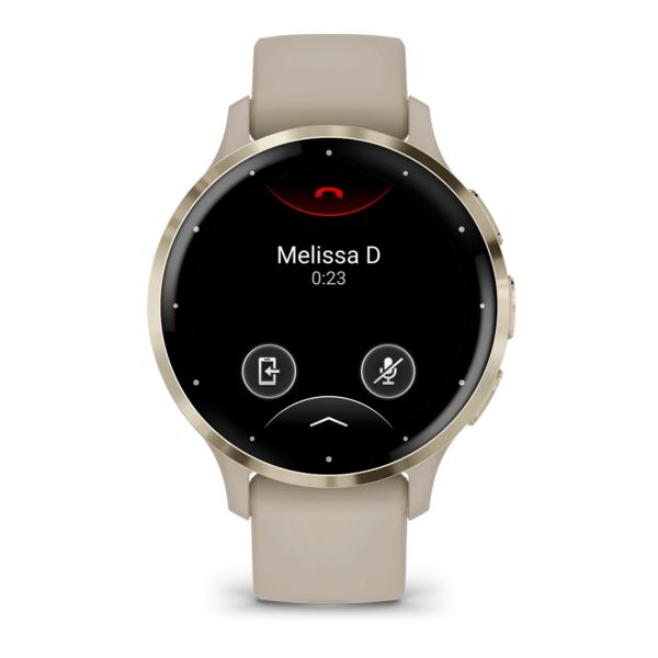 Garmin Venu 3S Soft Gold linen silicone strap 41 mm